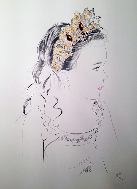 Amelie portrait fashion illustration