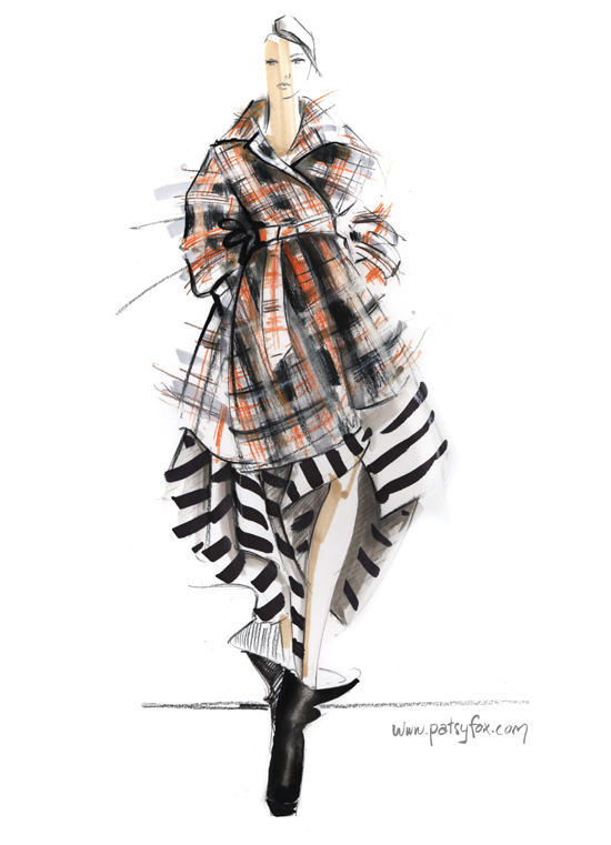 Vivienne_Westwood_plaid_skirt_fashion_illustration