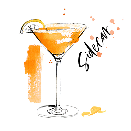 Sidecar-cocktail-illustration